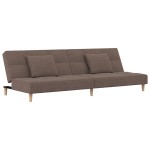 vidaXL Canapea extensibilă cu 2 locuri, 2 perne, gri taupe, textil