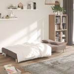 vidaXL Canapea extensibilă cu 2 locuri, 2 perne, gri taupe, textil