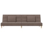 vidaXL Canapea extensibilă cu 2 locuri, 2 perne, gri taupe, textil