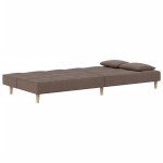vidaXL Canapea extensibilă cu 2 locuri, 2 perne, gri taupe, textil