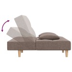 vidaXL Canapea extensibilă cu 2 locuri, 2 perne, gri taupe, textil