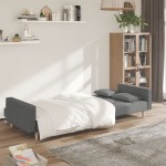 vidaXL Canapea extensibilă cu 2 locuri, 2 perne, gri deschis, textil vidaXL Canapea extensibilă cu 2 locuri, 2 perne, gri deschis, textil
