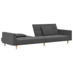 vidaXL Canapea extensibilă cu 2 locuri, 2 perne, gri deschis, textil vidaXL Canapea extensibilă cu 2 locuri, 2 perne, gri deschis, textil