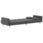 vidaXL Canapea extensibilă cu 2 locuri, 2 perne, gri deschis, textil vidaXL Canapea extensibilă cu 2 locuri, 2 perne, gri deschis, textil