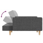 vidaXL Canapea extensibilă cu 2 locuri, 2 perne, gri deschis, textil vidaXL Canapea extensibilă cu 2 locuri, 2 perne, gri deschis, textil