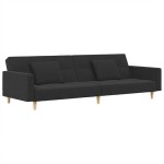 vidaXL Canapea extensibilă cu 2 locuri, 2 perne, gri închis, textil vidaXL Canapea extensibilă cu 2 locuri, 2 perne, gri închis, textil