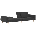 vidaXL Canapea extensibilă cu 2 locuri, 2 perne, gri închis, textil vidaXL Canapea extensibilă cu 2 locuri, 2 perne, gri închis, textil