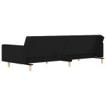 vidaXL Canapea extensibilă cu 2 locuri, 2 perne, negru, textil vidaXL Canapea extensibilă cu 2 locuri, 2 perne, negru, textil