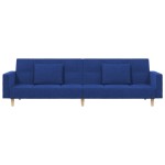 vidaXL Canapea extensibilă cu 2 locuri, 2 perne, albastru, textil vidaXL Canapea extensibilă cu 2 locuri, 2 perne, albastru, textil