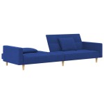 vidaXL Canapea extensibilă cu 2 locuri, 2 perne, albastru, textil vidaXL Canapea extensibilă cu 2 locuri, 2 perne, albastru, textil