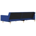 vidaXL Canapea extensibilă cu 2 locuri, 2 perne, albastru, textil vidaXL Canapea extensibilă cu 2 locuri, 2 perne, albastru, textil