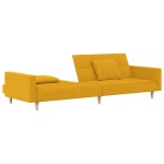 vidaXL Canapea extensibilă cu 2 locuri, 2 perne, galben, textil vidaXL Canapea extensibilă cu 2 locuri, 2 perne, galben, textil