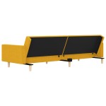vidaXL Canapea extensibilă cu 2 locuri, 2 perne, galben, textil vidaXL Canapea extensibilă cu 2 locuri, 2 perne, galben, textil