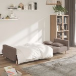 vidaXL Canapea extensibilă cu 2 locuri, 2 perne, gri taupe, textil vidaXL Canapea extensibilă cu 2 locuri, 2 perne, gri taupe, textil