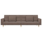 vidaXL Canapea extensibilă cu 2 locuri, 2 perne, gri taupe, textil vidaXL Canapea extensibilă cu 2 locuri, 2 perne, gri taupe, textil
