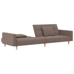 vidaXL Canapea extensibilă cu 2 locuri, 2 perne, gri taupe, textil vidaXL Canapea extensibilă cu 2 locuri, 2 perne, gri taupe, textil