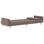 vidaXL Canapea extensibilă cu 2 locuri, 2 perne, gri taupe, textil vidaXL Canapea extensibilă cu 2 locuri, 2 perne, gri taupe, textil