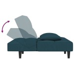 vidaXL Canapea extensibilă cu 2 locuri, 2 perne, albastru, catifea vidaXL Canapea extensibilă cu 2 locuri, 2 perne, albastru, catifea