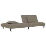 vidaXL Canapea extensibilă cu 2 locuri, 2 perne, gri deschis, catifea vidaXL Canapea extensibilă cu 2 locuri, 2 perne, gri deschis, catifea