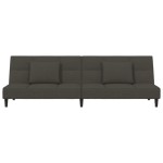 vidaXL Canapea extensibilă cu 2 locuri, 2 perne, gri închis, catifea vidaXL Canapea extensibilă cu 2 locuri, 2 perne, gri închis, catifea