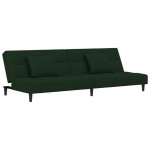 vidaXL Canapea extensibilă cu 2 locuri, 2 perne, verde închis catifea vidaXL Canapea extensibilă cu 2 locuri, 2 perne, verde închis catifea