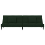 vidaXL Canapea extensibilă cu 2 locuri, 2 perne, verde închis catifea vidaXL Canapea extensibilă cu 2 locuri, 2 perne, verde închis catifea
