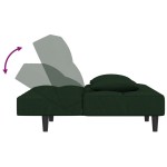 vidaXL Canapea extensibilă cu 2 locuri, 2 perne, verde închis catifea vidaXL Canapea extensibilă cu 2 locuri, 2 perne, verde închis catifea