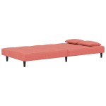 vidaXL Canapea extensibilă cu 2 locuri, 2 perne, roz, catifea vidaXL Canapea extensibilă cu 2 locuri, 2 perne, roz, catifea
