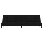 vidaXL Canapea extensibilă cu 2 locuri, 2 perne, negru, catifea vidaXL Canapea extensibilă cu 2 locuri, 2 perne, negru, catifea