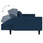 vidaXL Canapea extensibilă cu 2 locuri, 2 perne, albastru, catifea vidaXL Canapea extensibilă cu 2 locuri, 2 perne, albastru, catifea