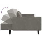 vidaXL Canapea extensibilă cu 2 locuri, 2 perne, gri deschis, catifea vidaXL Canapea extensibilă cu 2 locuri, 2 perne, gri deschis, catifea