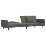 vidaXL Canapea extensibilă cu 2 locuri, 2 perne, gri închis, catifea vidaXL Canapea extensibilă cu 2 locuri, 2 perne, gri închis, catifea