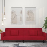 vidaXL Canapea extensibilă cu 2 locuri, 2 perne, roșu vin, catifea vidaXL Canapea extensibilă cu 2 locuri, 2 perne, roșu vin, catifea