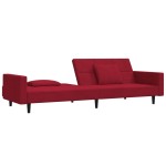 vidaXL Canapea extensibilă cu 2 locuri, 2 perne, roșu vin, catifea vidaXL Canapea extensibilă cu 2 locuri, 2 perne, roșu vin, catifea