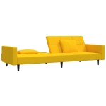vidaXL Canapea extensibilă cu 2 locuri, 2 perne, galben, catifea vidaXL Canapea extensibilă cu 2 locuri, 2 perne, galben, catifea