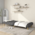 vidaXL Canapea extensibilă cu 2 locuri, gri deschis, țesătură