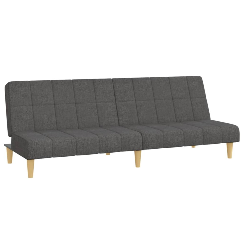 vidaXL Canapea extensibilă cu 2 locuri, gri închis, textil