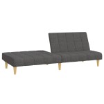 vidaXL Canapea extensibilă cu 2 locuri, gri închis, textil