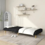 vidaXL Canapea extensibilă cu 2 locuri, negru, material textil