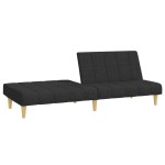 vidaXL Canapea extensibilă cu 2 locuri, negru, material textil