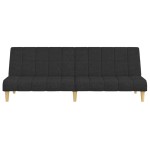 vidaXL Canapea extensibilă cu 2 locuri, negru, material textil
