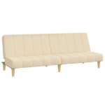 vidaXL Canapea extensibilă cu 2 locuri, crem, material textil vidaXL Canapea extensibilă cu 2 locuri, crem, material textil