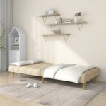 vidaXL Canapea extensibilă cu 2 locuri, crem, material textil vidaXL Canapea extensibilă cu 2 locuri, crem, material textil