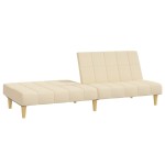 vidaXL Canapea extensibilă cu 2 locuri, crem, material textil vidaXL Canapea extensibilă cu 2 locuri, crem, material textil