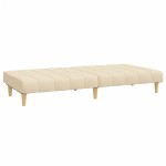 vidaXL Canapea extensibilă cu 2 locuri, crem, material textil vidaXL Canapea extensibilă cu 2 locuri, crem, material textil