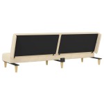 vidaXL Canapea extensibilă cu 2 locuri, crem, material textil vidaXL Canapea extensibilă cu 2 locuri, crem, material textil