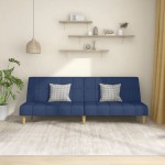 vidaXL Canapea extensibilă cu 2 locuri, albastru, material textil vidaXL Canapea extensibilă cu 2 locuri, albastru, material textil