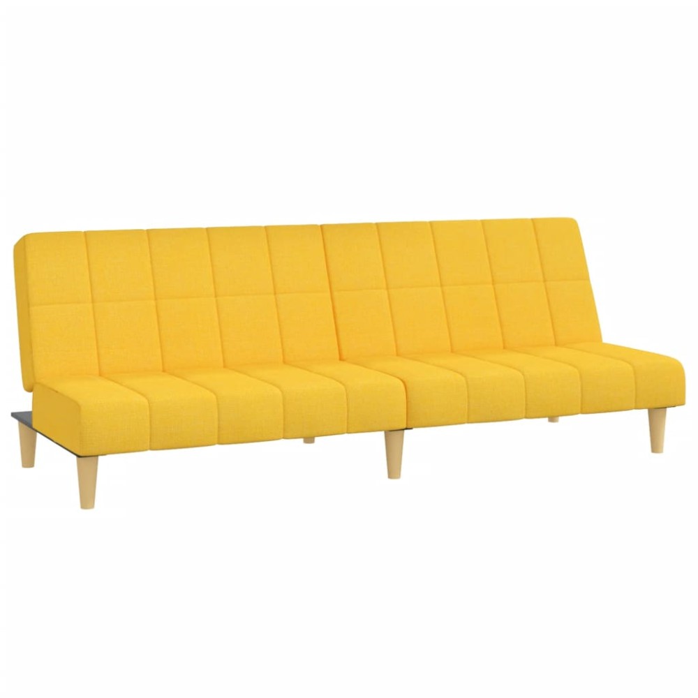 vidaXL Canapea extensibilă cu 2 locuri, galben, material textil