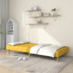 vidaXL Canapea extensibilă cu 2 locuri, galben, material textil