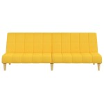 vidaXL Canapea extensibilă cu 2 locuri, galben, material textil
